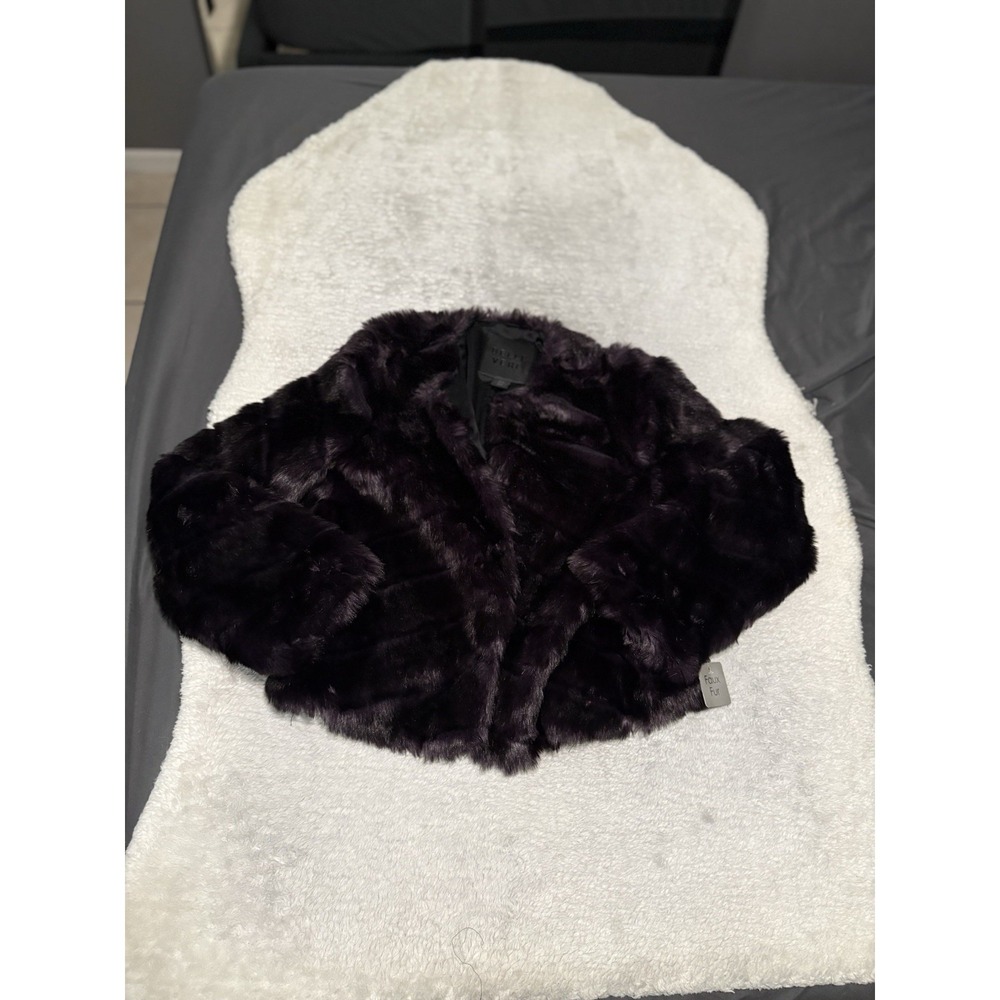New Belle Vere Women'sโ Medium Dark Purple Faux Fur Coat Jacket